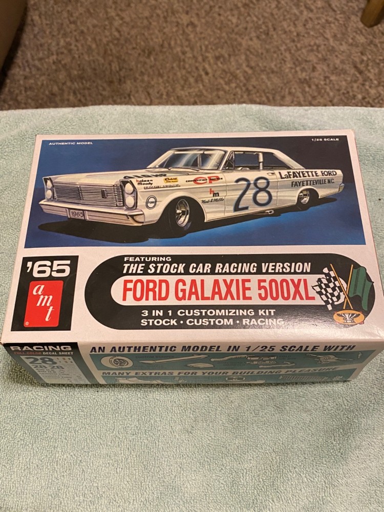Vintage AMT 1965 Ford Galaxie 500XL 3 In 1 Model Kit Decals For Fred Lorenzen