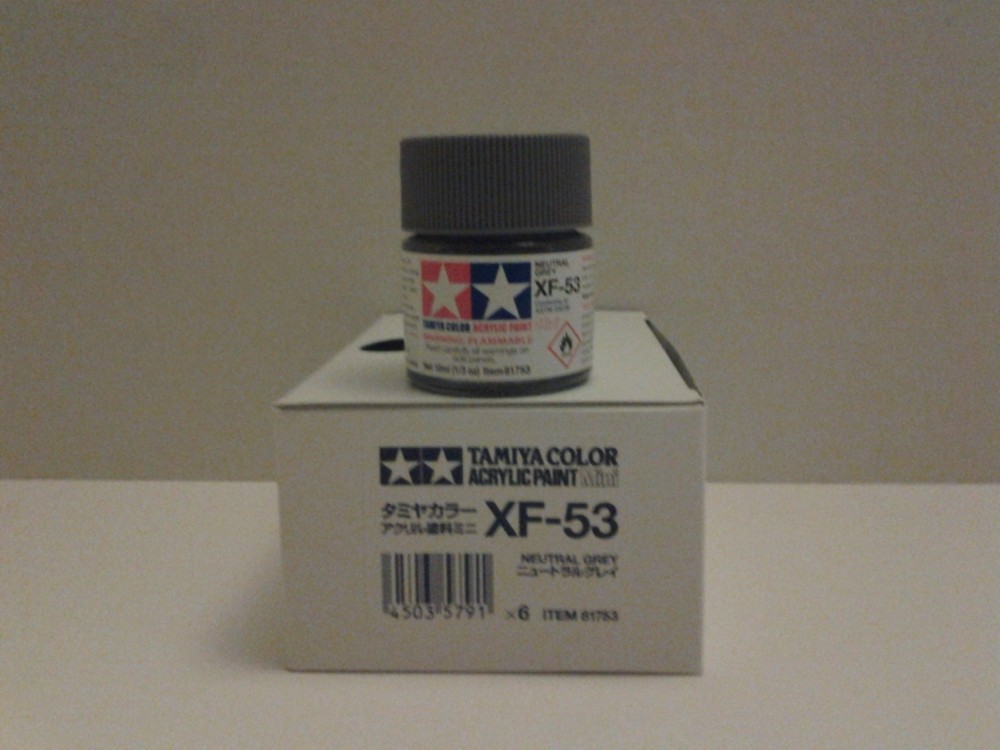 Tamiya Acrylic Paint XF-53 Flat neutral Grey. 10ml Mini.