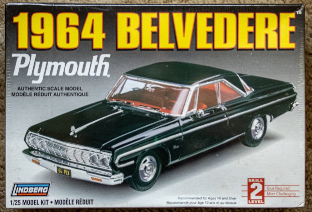 Lindberg 1:25 1964 Plymouth Belvedere (stock) – Factory Sealed – 2 engines