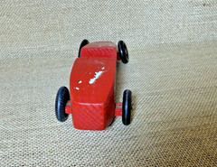 Vintage Pinewood Derby Race Car Wooden Handpainted Red Grand Prix boy scouts