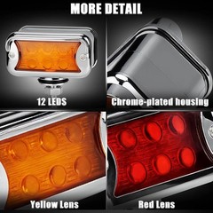 Dual Face Pedestal Fender Lights Compatible with Peterbilt Kenworth Freightli…