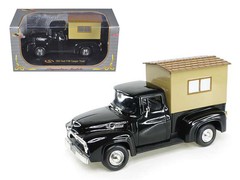 Signature Models 32395BK 1956 Ford F-100 Pickup Truck Black with Camper 1/32