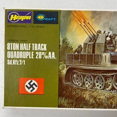 Vintage 8 Ton German Half Track Quadruple Hasegawa Plastic Model – OPEN BOX
