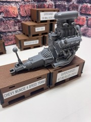 3D Printed CHEVY BLOWN BIG BLOCK with MUNCIE Trans 1/24th – 1/10th MADE IN USA