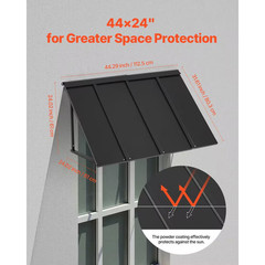 1 Piece 44 X 24 In., for Sunlight Protection Suitable for Balconies Fixed Metal