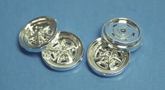 Set of 4 New Revell Chevy Rally Chrome 5 spoke Magnum Style Rims 1/25 Scale