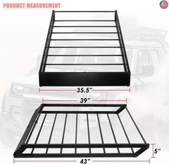 DNA Motoring Universal Tubular Bar/Box Frame Rooftop Cargo Carrier Basket with
