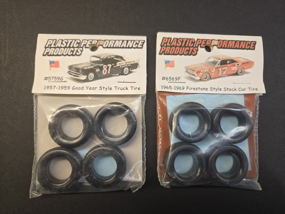 PPP, ’57-’59 Goodyear style #5759G & ’65-’69 Firestone style #6569F Tires, 1/25