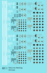 K4 HO 1:87 Scale Decals Police Car Markings Gold, Silver Black and White