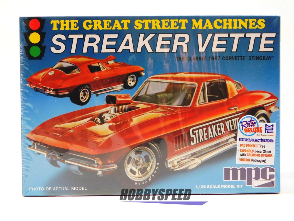 MPC STREAKER VETTE 1967 CORVETTE STINGRAY PLASTIC MODEL CAR KIT 1:25 MPC973 NEW