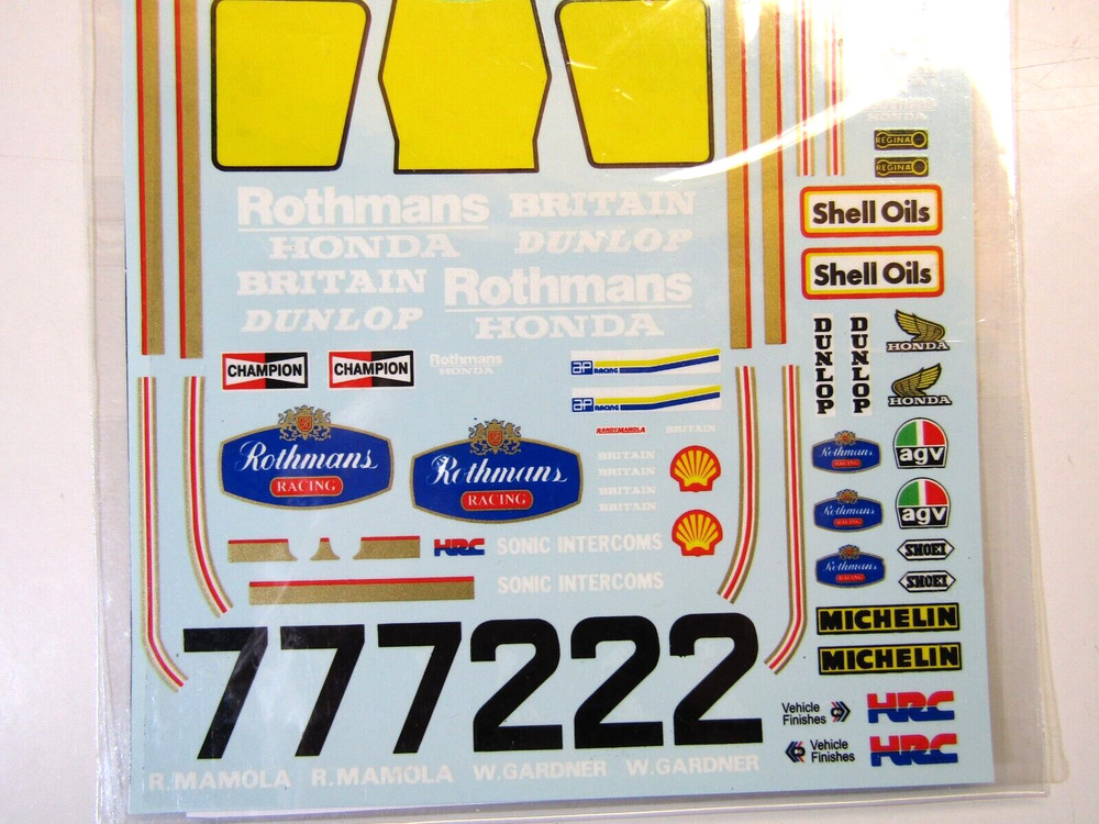 Decalpool Decal Sheet 1/12 Honda NS500 Rothmans #2/7 W. Gardner 500GP ’85 DP036
