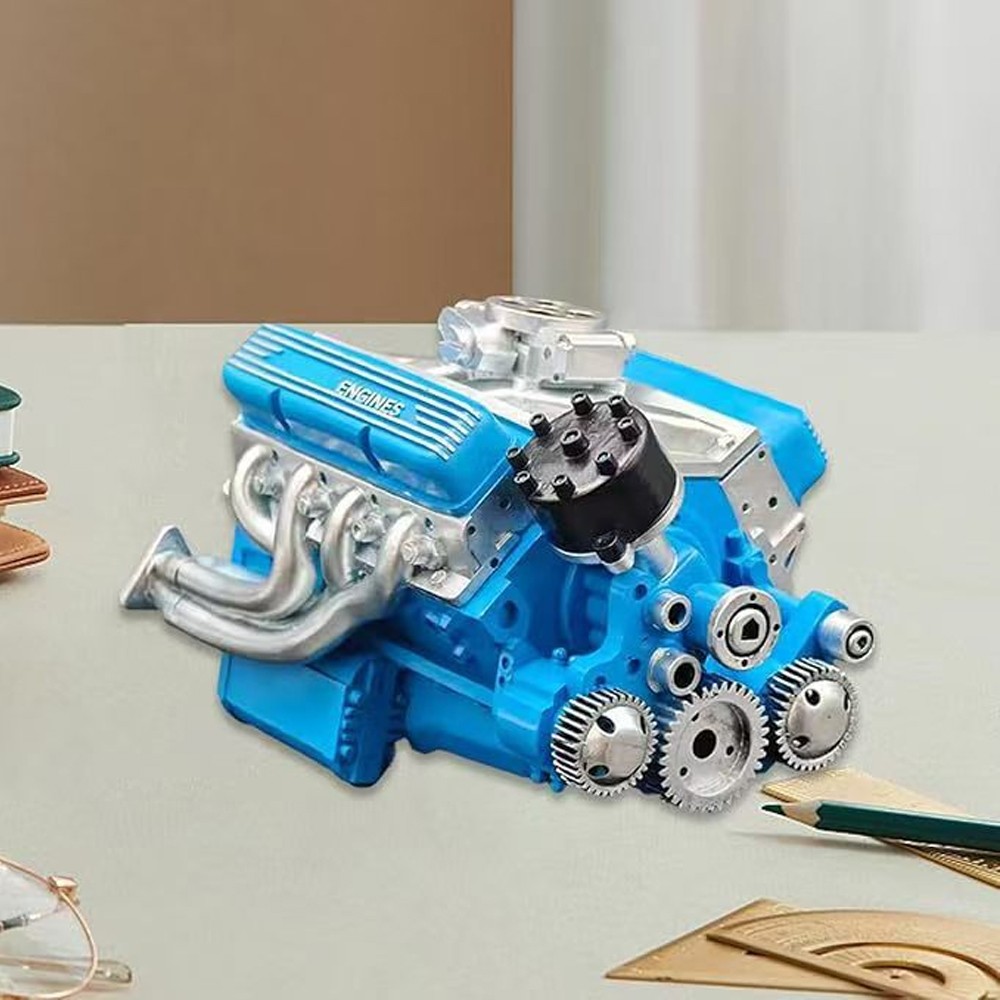 V8 Combustion Engine Motor Engineering Model Toy Internal DIY Hobby AIA