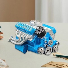 V8 Combustion Engine Motor Engineering Model Toy Internal DIY Hobby AIA