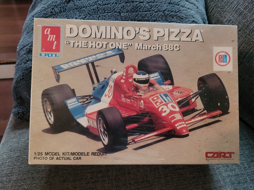 Vintage AMT 1989 Domino’s Pizza MARCH 88C INDY 500 MODEL KIT #6751-Sealed!
