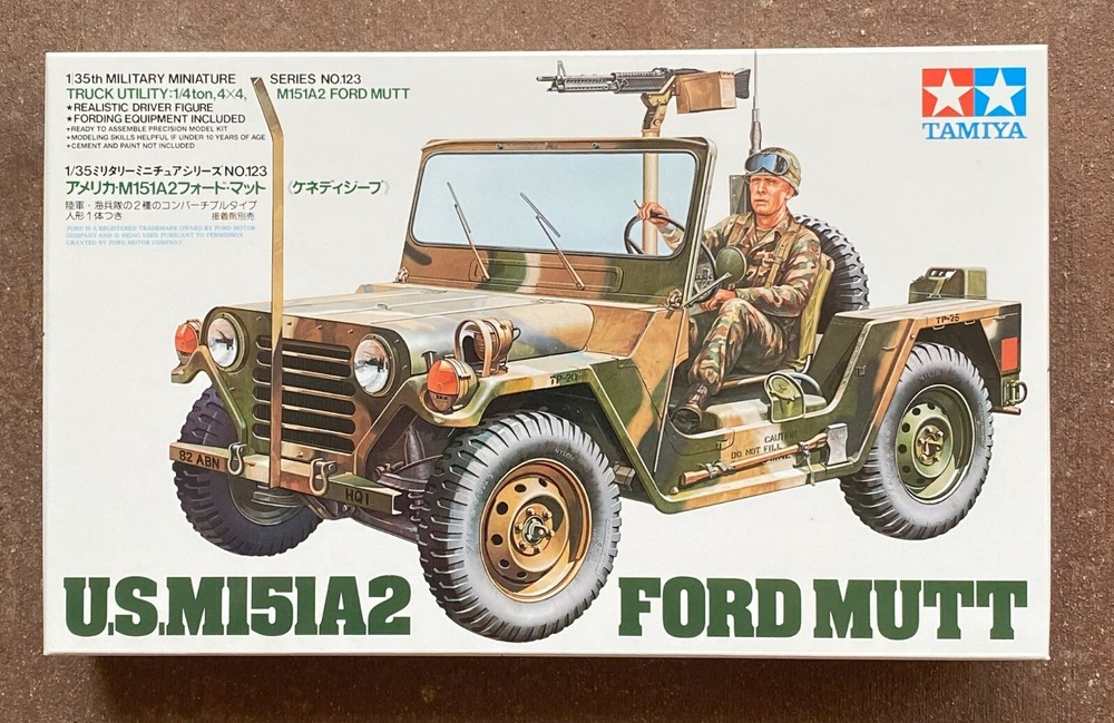 Tamiya #35123, 1/35 Model Kit, U.S M151A2 Ford Mutt, 1/4 Ton Truck Utility