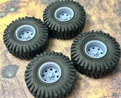 1/24 Scale: 15-Inch “Baja” Wheels W/ Huge 35-inch Mud Tires. Resin