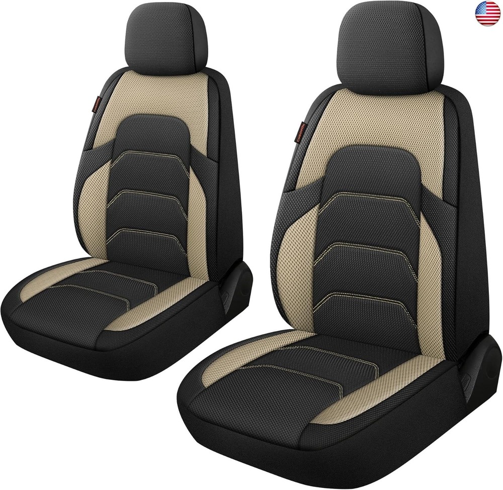 CAROMOP 3D Air Mesh Car Seat Covers 2 Front Seats,Breathable and Durable Seat