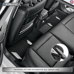 PIC AUTO Rubber Floor Mats, Silver Aluminum Film with Colorful Piping Floor