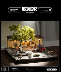 Collector 1:64 Coffee Shop Diorama Car Display Storage Decor Model