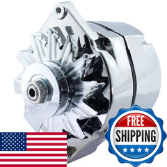 Bdeli Gm 1 Wire Alternator Self-Exciting High Output 100 Amp Chrome –
