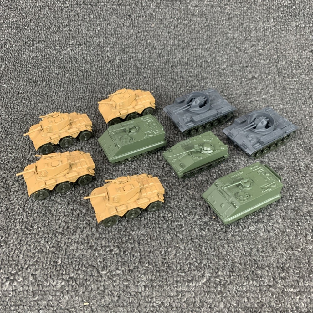 Lot of 9 Roco WW II HO Scale Military Vehicles Saladin Anti-aircraft APC