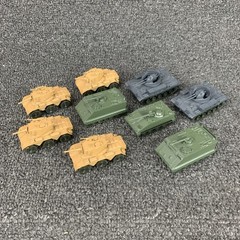 Lot of 9 Roco WW II HO Scale Military Vehicles Saladin Anti-aircraft APC