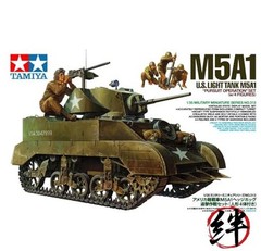 Tamiya 1/35 Military Miniature No. 313 U.S. Army Light Tank M5A1 Set 4 35313