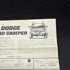 MPC Dodge Off Road Camper 1-0412 Instructions Original Manual 1976 Mopar RARE