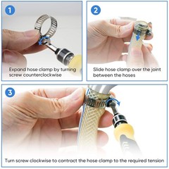 “40PCS Stainless Steel Hose Clamp Assortment 1/4”–1-1/8” Worm Gear Clamps Set”