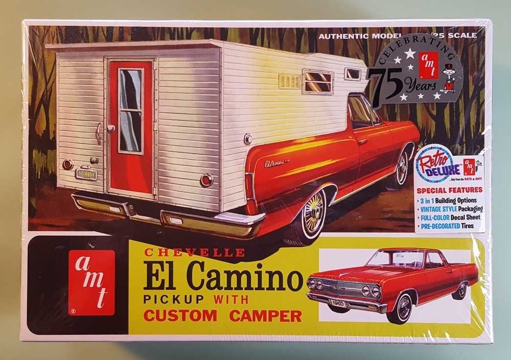 AMT 1965 Chevrolet Chevy El Camino with Camper 1/25 NEW SEALED model kit