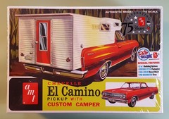 AMT 1965 Chevrolet Chevy El Camino with Camper 1/25 NEW SEALED model kit