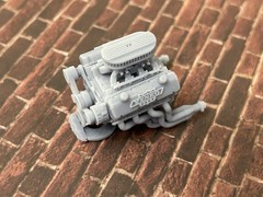 Resin “Big Block Yenko” engine W/Dual Carbs for scale model cars, 1/24 1/25