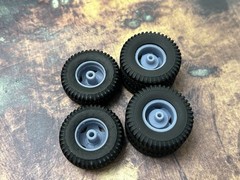 Resin 1/24 Scale: 15-inch “4-hole Tow Truck” Dually Wheels W/ Commercial Tires