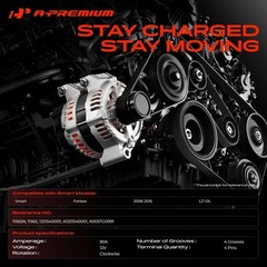 A-Premium Alternator Compatible Smart Fortwo 2008-2016 1.0L 12V 90A 4-Groove