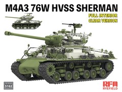RYE FIELD 5162 1/35 M4A3 76W HVSS SHERMAN Full Interior /Clear Version Model Kit