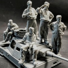 1/35 Scale Die-Cast Resin Figure Model Kit Eastern Front Panzer III Tank Crew…