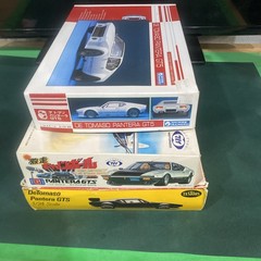 3 DeTomaso Pantera Model Kits (GT5 & GT5) Testors/Gunze/Tilt-Open Missing Parts?