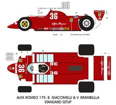 1/12 ALFA ROMEO 179 US & CANADA GP DECAL for ITALERI PROTAR GIACOMELLI BRAMBILLA