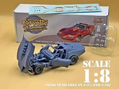 1:8 Large Scale Corvette Summer Complete Resin Model Kit with Engine – 23×8.6in