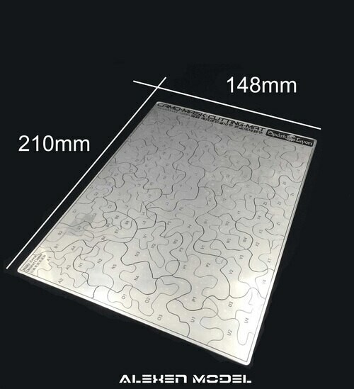 Camo Steel Stencil (Masking, 2-sided) for 1/32, 1/35 Scale Models (210x142mm)