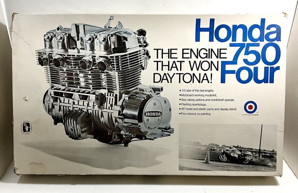 Vintage Honda 750 4 Cylinder Motorcycle Engine Model Kit 1970’s Entex 1/3 Scale