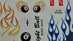 AMT 55 1955 Chevy Bel Air 1/25 Waterslide Decal Sheet 8 Ball Blue Flames Custom