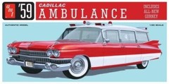 AMT 1395 1/25 1959 Cadillac Ambulance w/Gurney Plastic Model Kit