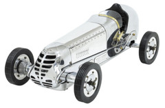 BB Korn Silver 1930s Tether Car Aluminum Model 21″ Replica Racing Spindizzy New