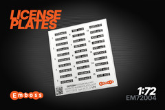 1:72 3D License Plates for scale model Modern Military Vehicles