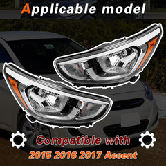 Headlights Assembly Replaces 921011R710 921021R710 Compatible with 2015 2016 201