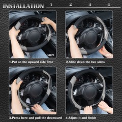 Car Pass Line Rider Microfiber Leather Sporty Steering Wheel Cover Universal
