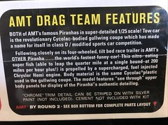 AMT 1113/06 PIRANHA STREET‘N STRIP DRAG TEAM 3 MODEL KIT SET-NIB-1/25 SCALE