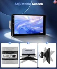 Single Din Car Stereo with Wireless A-pple Carplay Android Auto, 9″ IPS