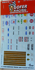 Gofer Racing 11038 1/24-1/25 Service Truck and Pickup Decals(E)